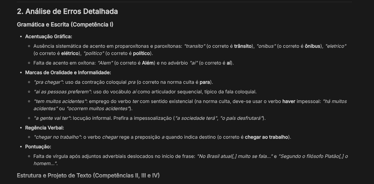 Print da Análise de Erros